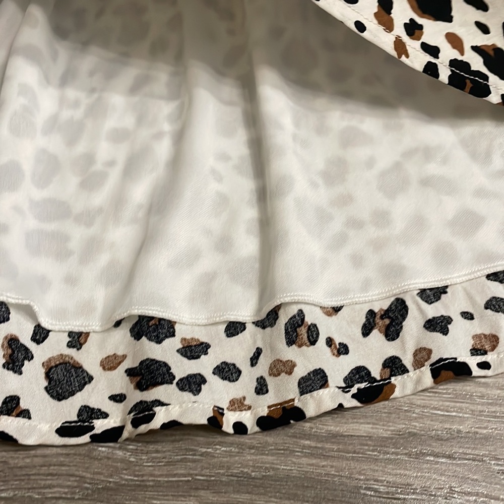 En Elly Leopard Cheetah Print Flowy Skirt Large - Picture 6 of 9